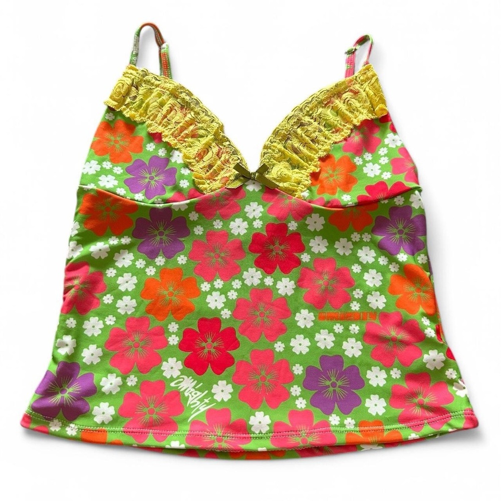 Omighty Red and Green Ruffled Camisole